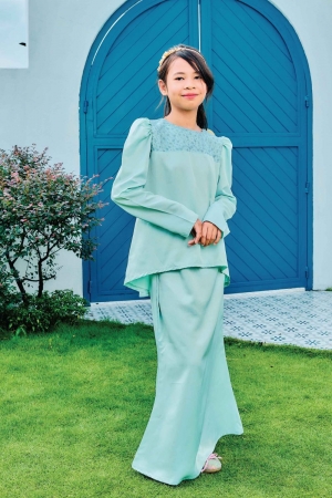 Lily Dolly  Kurung  l Mint Green